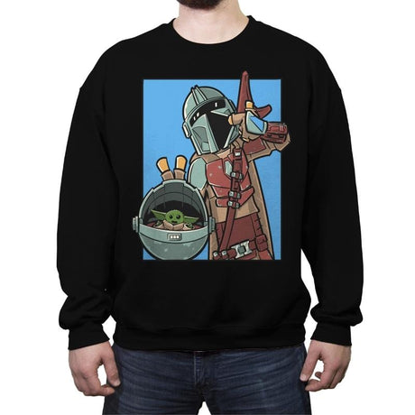 Mando Comic Strip - Crew Neck Sweatshirt Crew Neck Sweatshirt RIPT Apparel Small / Black