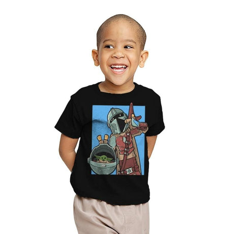 Mando Comic Strip - Youth T-Shirts RIPT Apparel X-small / Black