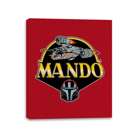 Mando Mask - Canvas Wraps Canvas Wraps RIPT Apparel 11x14 / Red
