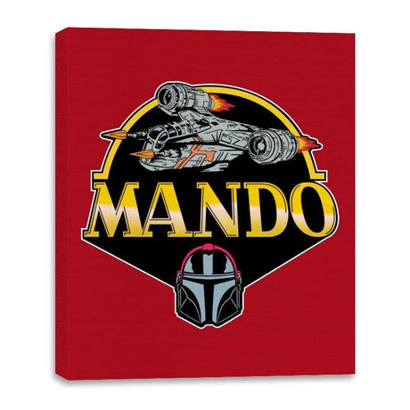 Mando Mask - Canvas Wraps Canvas Wraps RIPT Apparel 16x20 / Red