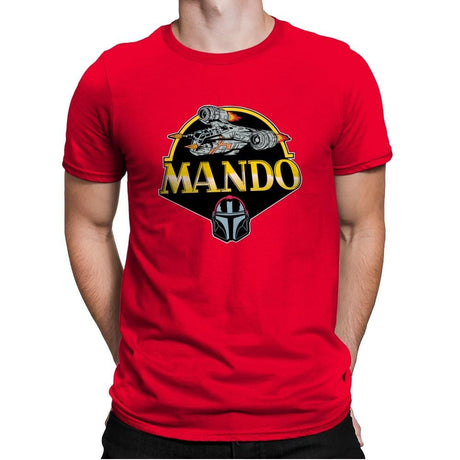 Mando Mask - Mens Premium T-Shirts RIPT Apparel Small / Red