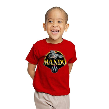 Mando Mask - Youth T-Shirts RIPT Apparel X-small / Red