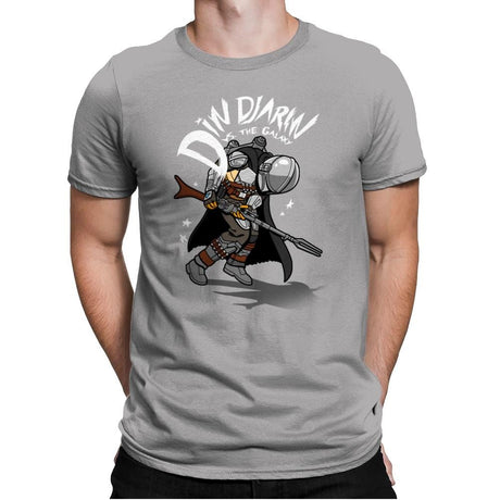 Mando vs. the Galaxy - Mens Premium T-Shirts RIPT Apparel Small / Light Grey