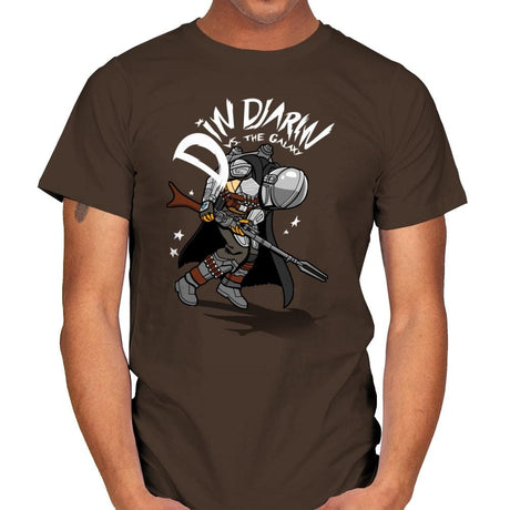 Mando vs. the Galaxy - Mens T-Shirts RIPT Apparel Small / Dark Chocolate