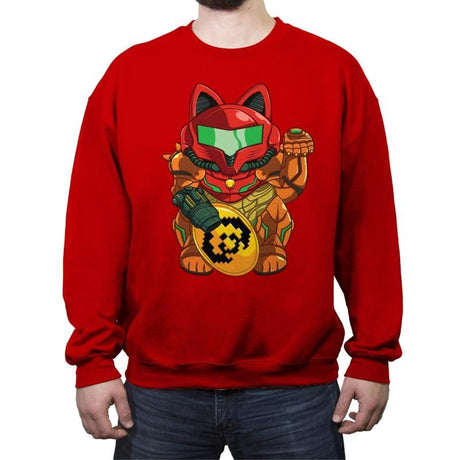 Manekitroid - Crew Neck Sweatshirt Crew Neck Sweatshirt RIPT Apparel Small / Red