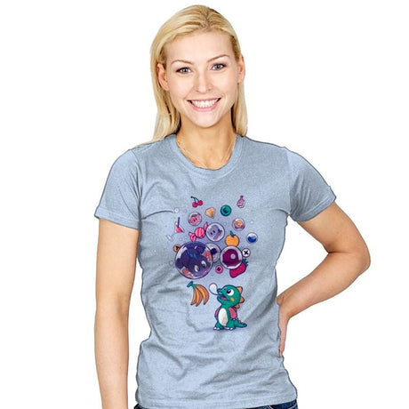 Many Bubbles - Womens T-Shirts RIPT Apparel Small / Baby Blue