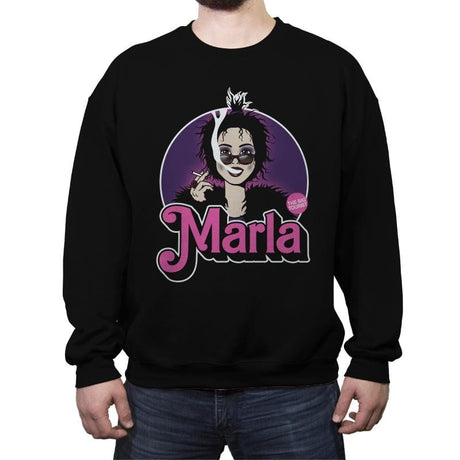 Marla Doll - Crew Neck Sweatshirt Crew Neck Sweatshirt RIPT Apparel Small / Black