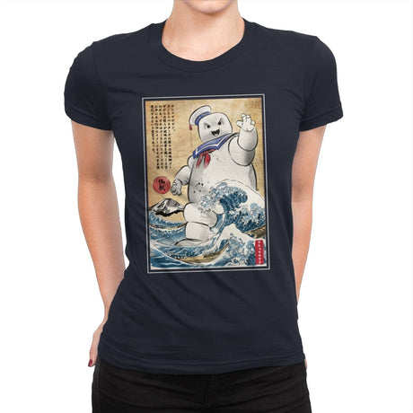 Marshmallow Man in Japan - Womens Premium T-Shirts RIPT Apparel Small / Midnight Navy