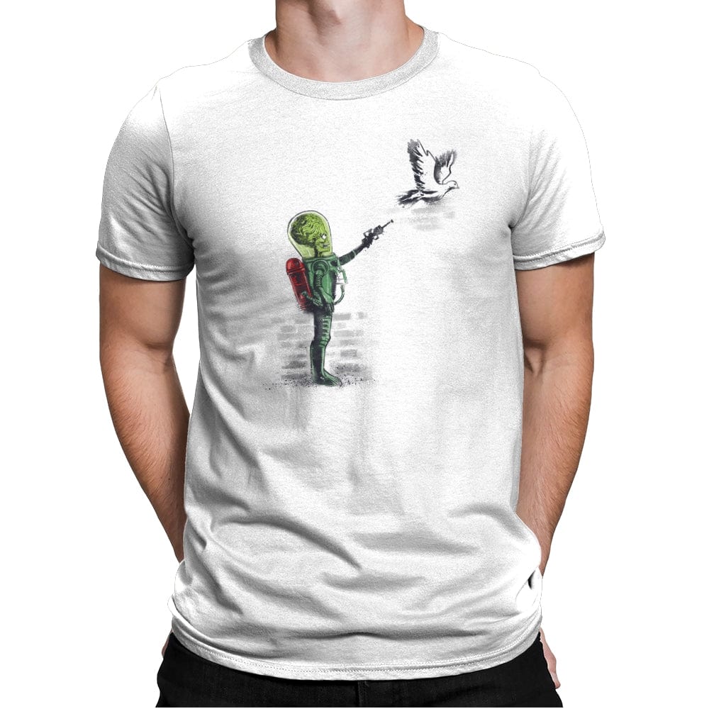 Martian Wall - Mens Premium T-Shirts RIPT Apparel Small / White
