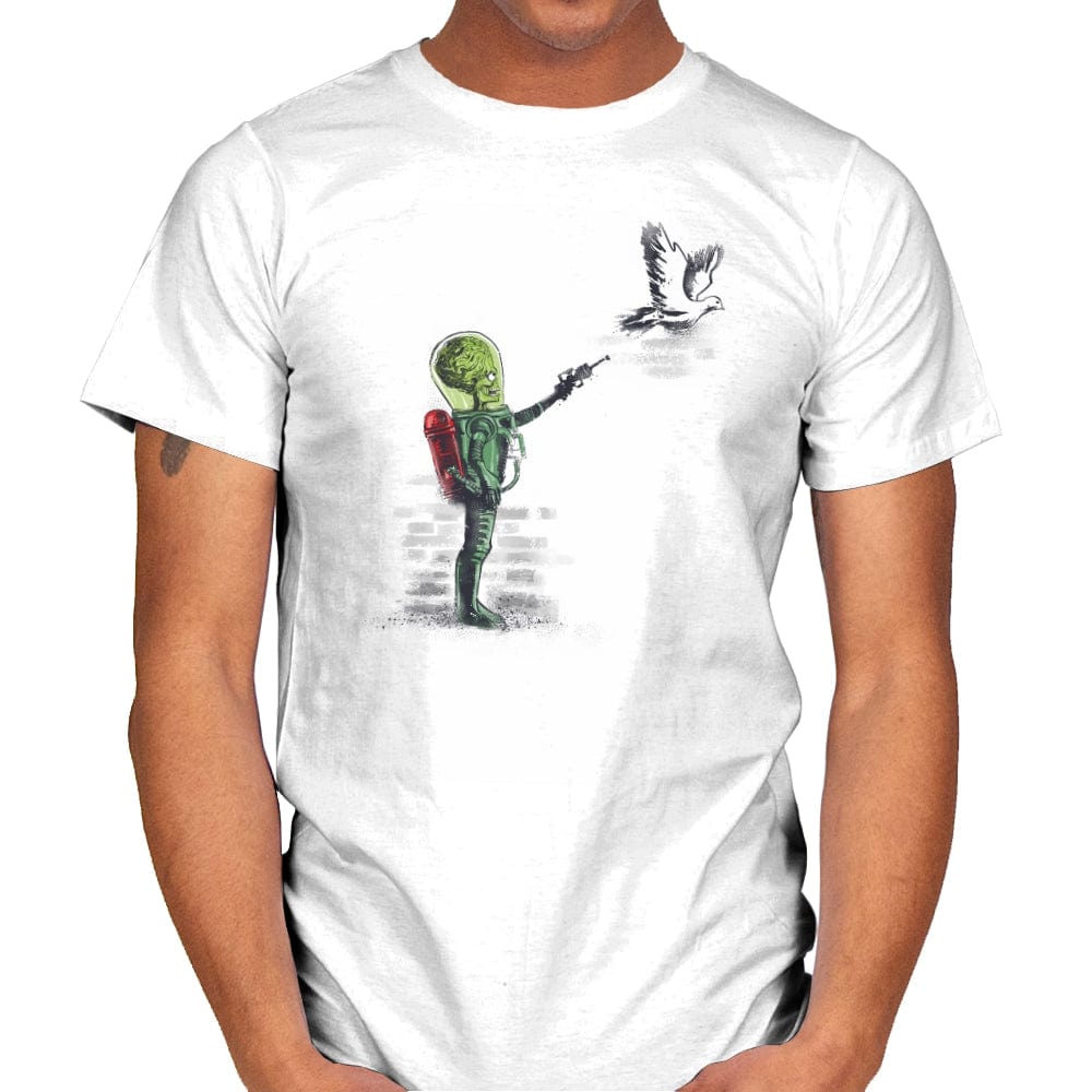 Martian Wall - Mens T-Shirts RIPT Apparel Small / White