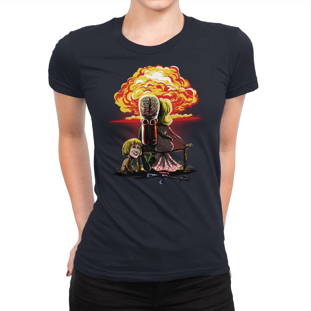 Martians Gazing at the Moon - Womens Premium T-Shirts RIPT Apparel Small / Midnight Navy