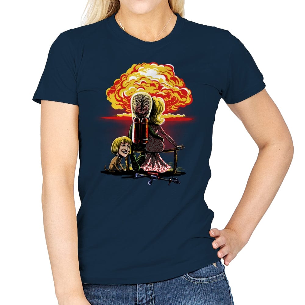 Martians Gazing at the Moon - Womens T-Shirts RIPT Apparel Small / Navy