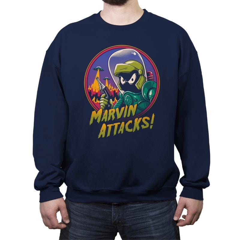 Marvin Attacks! - Crew Neck Sweatshirt Crew Neck Sweatshirt RIPT Apparel
