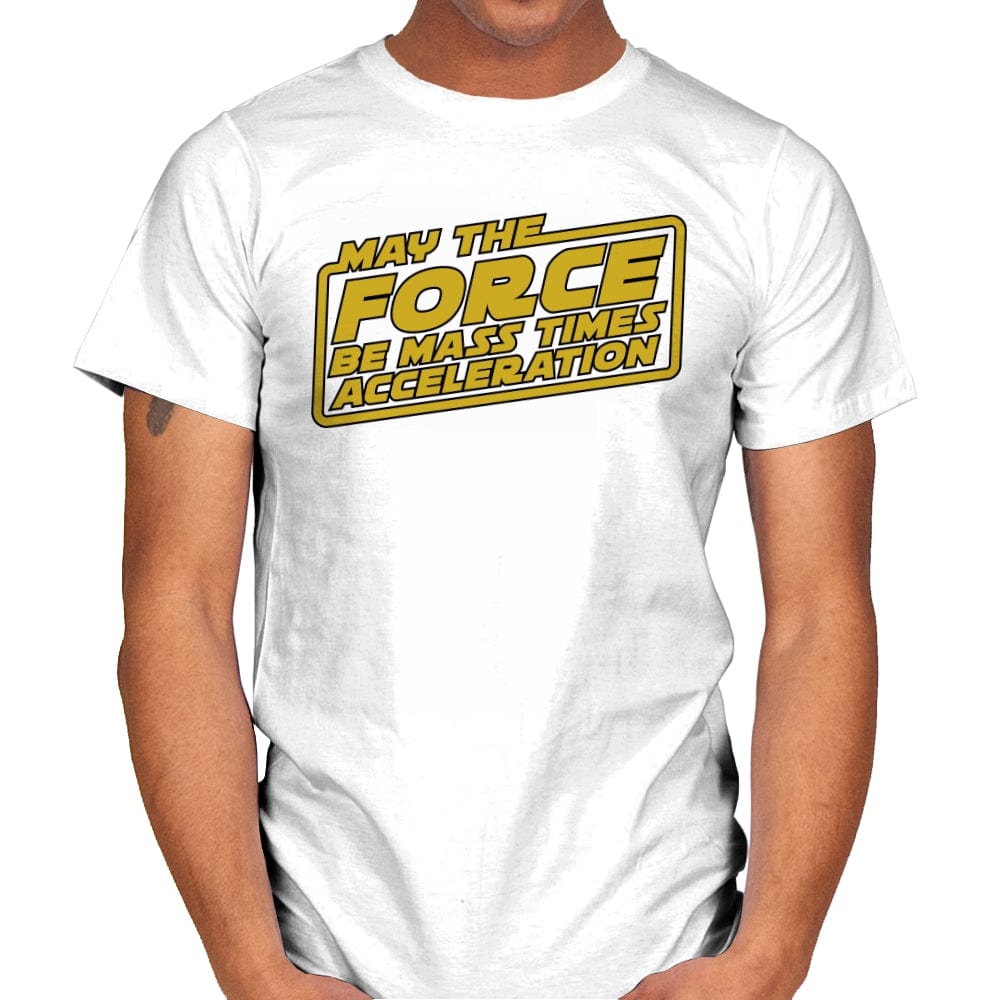 Mass Times Acceleration - Mens T-Shirts RIPT Apparel Small / White