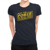 Mass Times Acceleration - Womens Premium T-Shirts RIPT Apparel Small / Midnight Navy