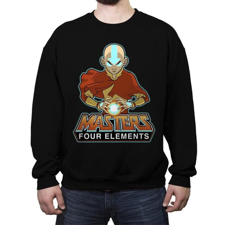 Master Four Elements - Crew Neck Sweatshirt Crew Neck Sweatshirt RIPT Apparel Small / Black