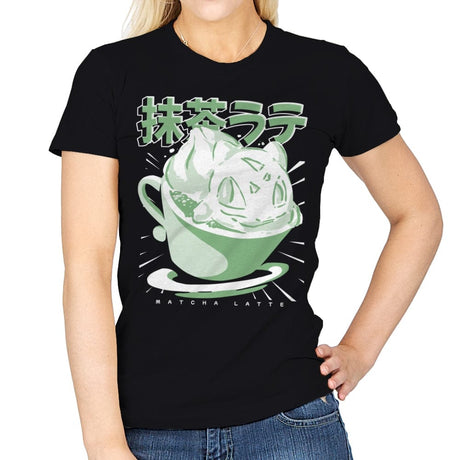 Matchasaur Latte - Womens T-Shirts RIPT Apparel Small / Black