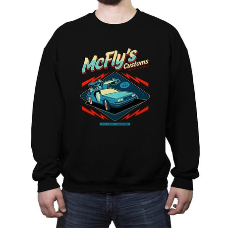 McFly Customs - Crew Neck Sweatshirt Crew Neck Sweatshirt RIPT Apparel Small / Black