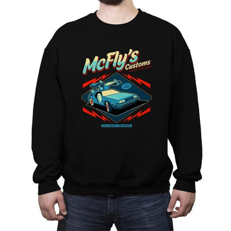 McFly Customs - Crew Neck Sweatshirt Crew Neck Sweatshirt RIPT Apparel Small / Black