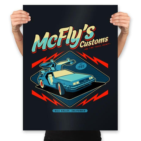 McFly Customs - Prints Posters RIPT Apparel 18x24 / Black