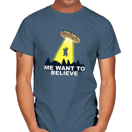 Me Want To Believe Exclusive - Mens T-Shirts RIPT Apparel Small / Indigo Blue