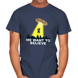 Me Want To Believe Exclusive - Mens T-Shirts RIPT Apparel Small / Navy