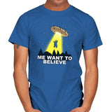 Me Want To Believe Exclusive - Mens T-Shirts RIPT Apparel Small / Royal