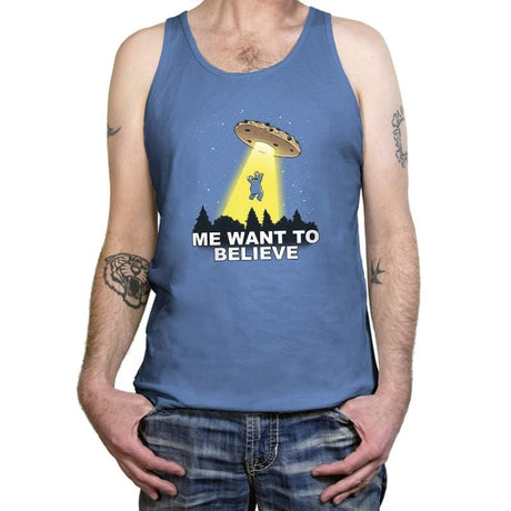 Me Want To Believe Exclusive - Tanktop Tanktop RIPT Apparel X-Small / Blue Triblend