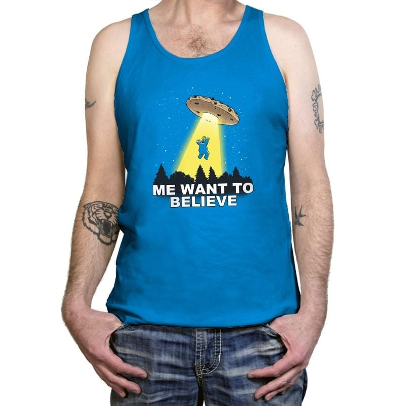Me Want To Believe Exclusive - Tanktop Tanktop RIPT Apparel X-Small / Neon Blue