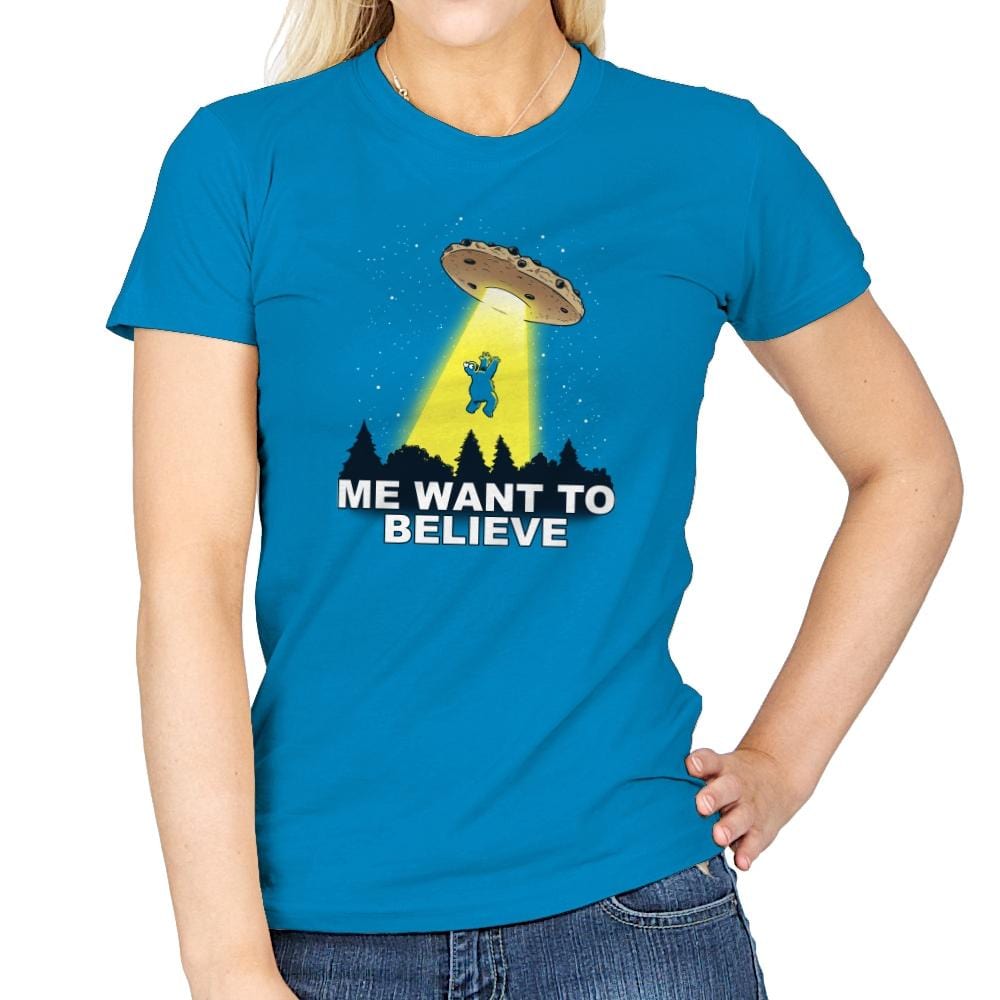 Me Want To Believe Exclusive - Womens T-Shirts RIPT Apparel Small / Sapphire