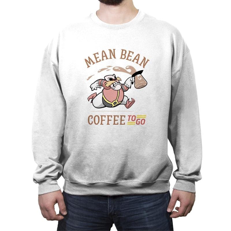 Mean Bean Coffee TO GO - Crew Neck Sweatshirt Crew Neck Sweatshirt RIPT Apparel Small / White