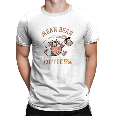 Mean Bean Coffee TO GO - Mens Premium T-Shirts RIPT Apparel Small / White