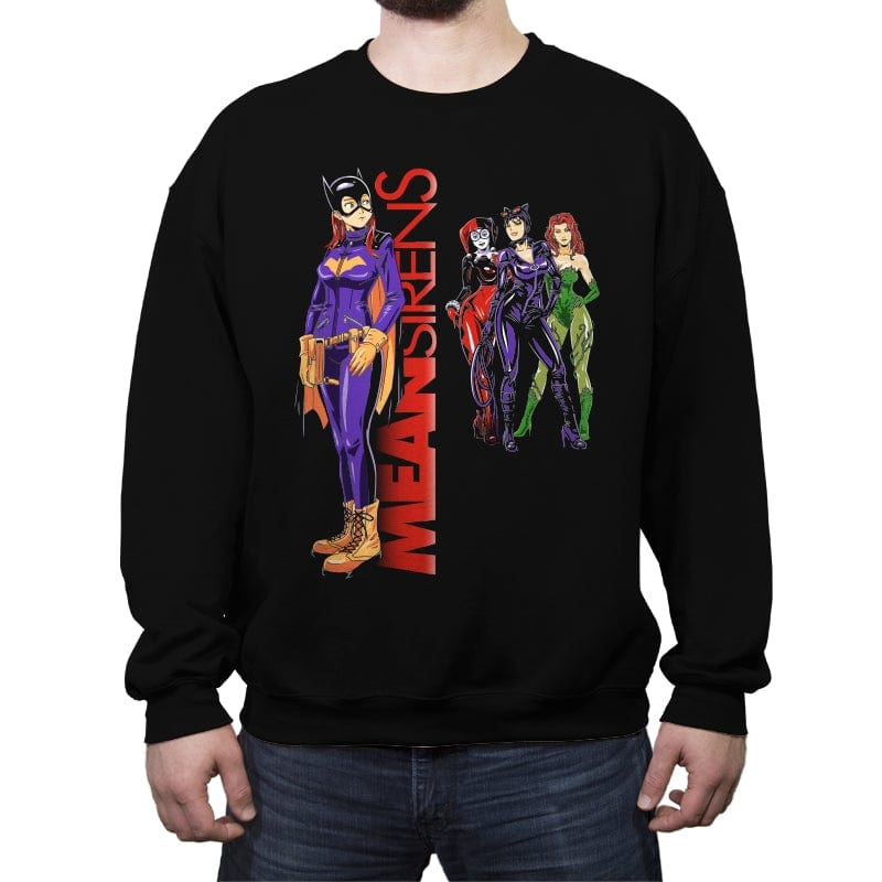 Mean City Sirens - Crew Neck Sweatshirt Crew Neck Sweatshirt RIPT Apparel Small / Black