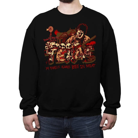 Meat Me in Texas - Crew Neck Sweatshirt Crew Neck Sweatshirt RIPT Apparel Small / Black