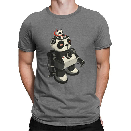 Mecha Panda - Mens Premium T-Shirts RIPT Apparel Small / Heather Grey