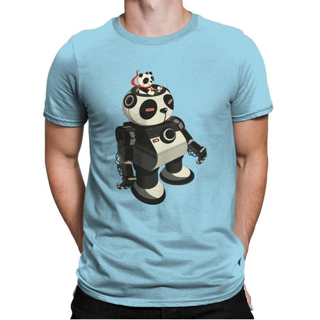 Mecha Panda - Mens Premium T-Shirts RIPT Apparel Small / Light Blue