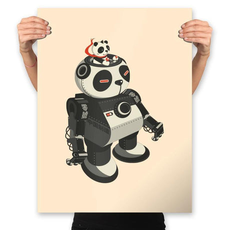 Mecha Panda - Prints Posters RIPT Apparel 18x24 / Natural