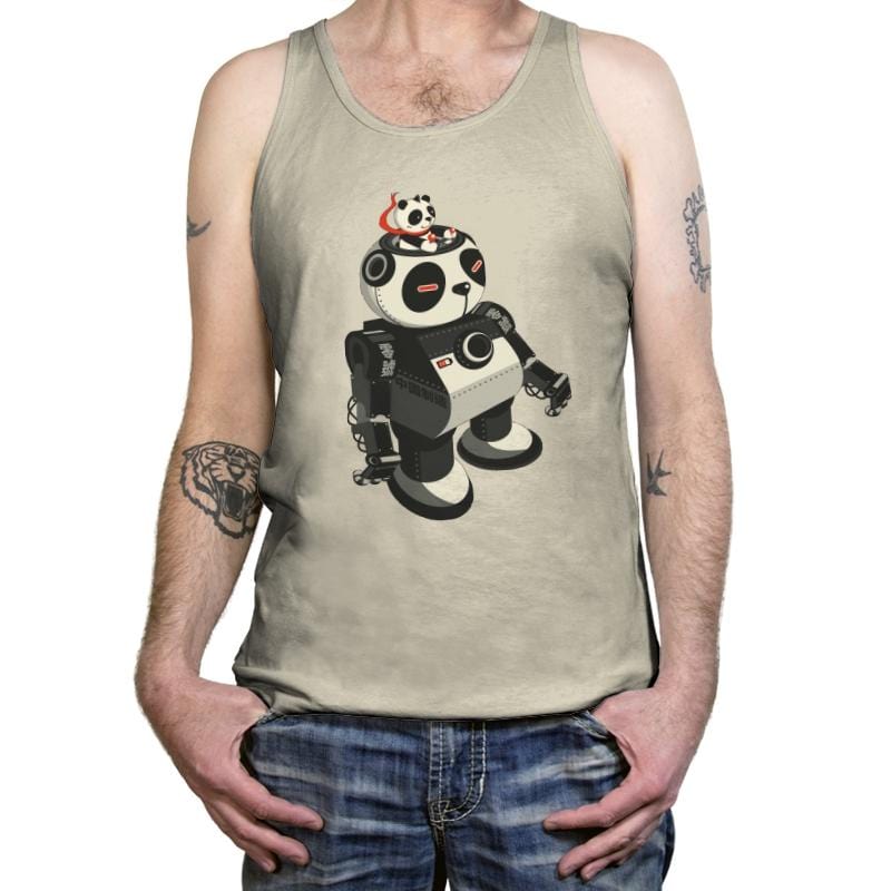 Mecha Panda - Tanktop Tanktop RIPT Apparel X-Small / Oatmeal Triblend