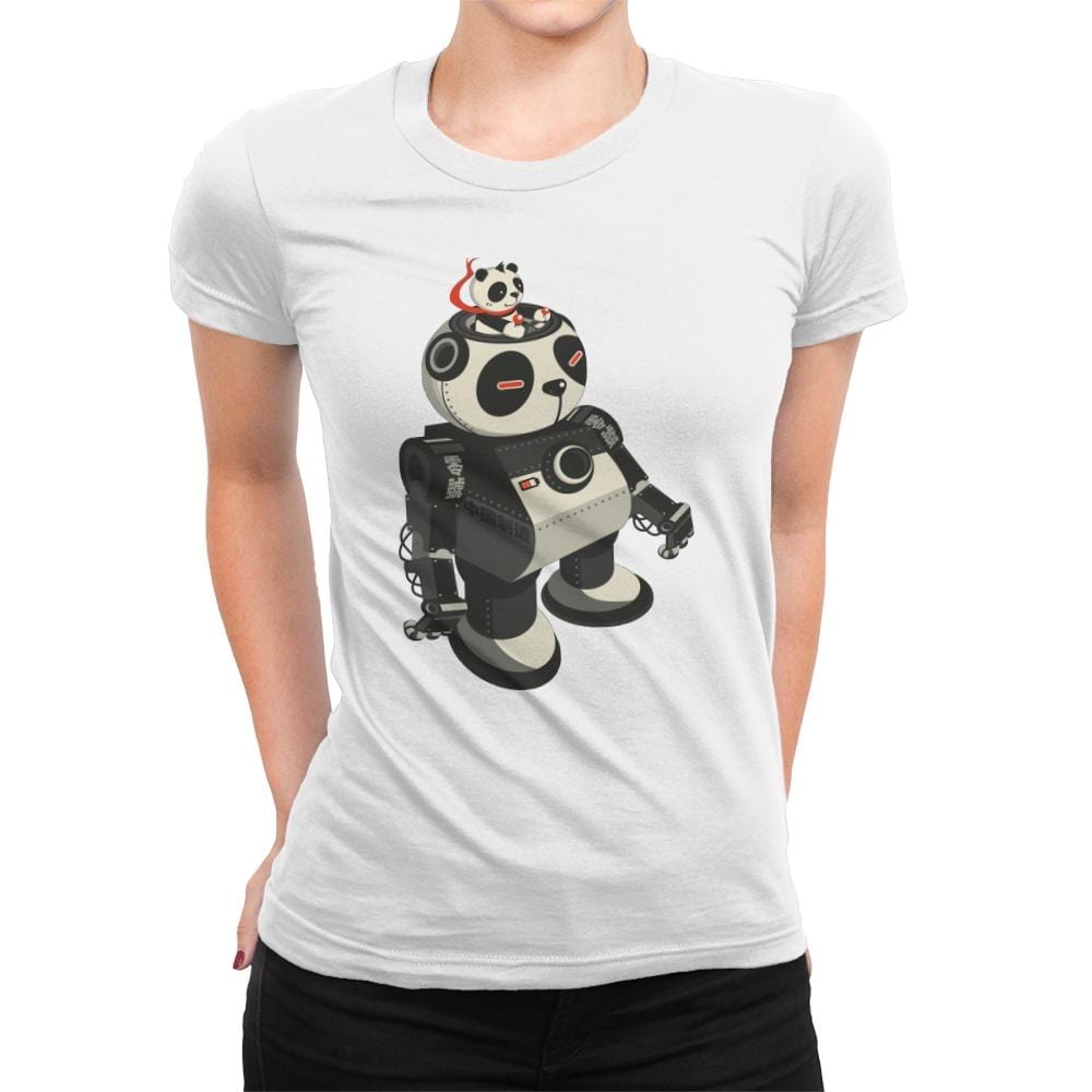 Mecha Panda - Womens Premium T-Shirts RIPT Apparel Small / White