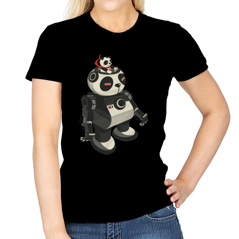 Mecha Panda - Womens T-Shirts RIPT Apparel Small / Coral