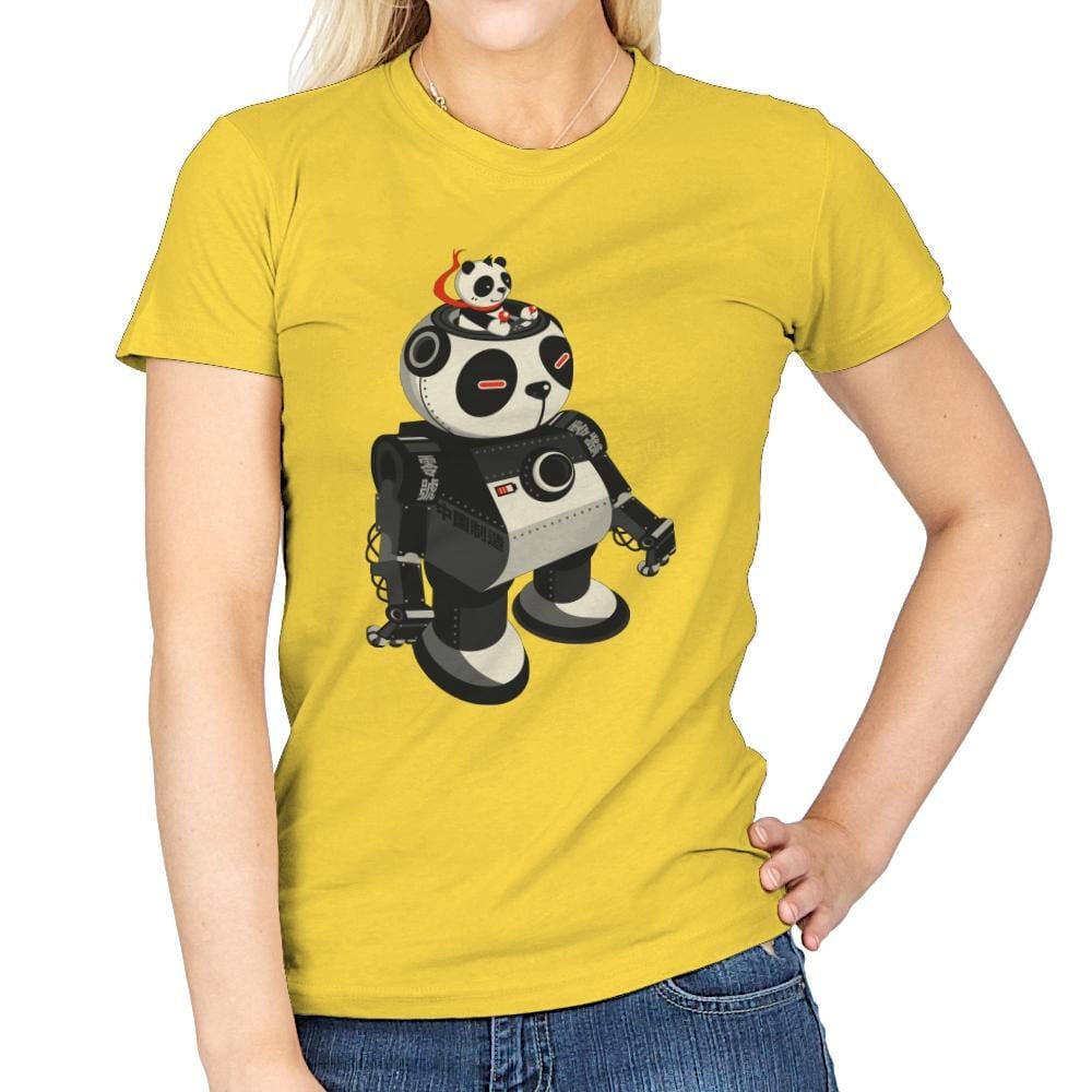 Mecha Panda - Womens T-Shirts RIPT Apparel Small / Daisy