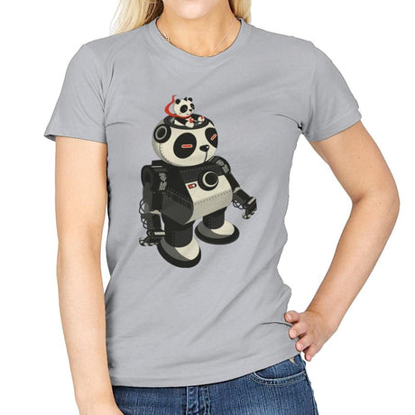 Mecha Panda - Womens T-Shirts RIPT Apparel Small / Sport Grey