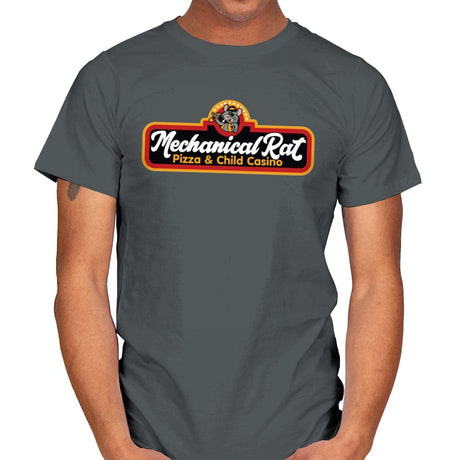 Mechanical Rat Pizza & Child Casino - Best Seller - Mens T-Shirts RIPT Apparel Small / Charcoal