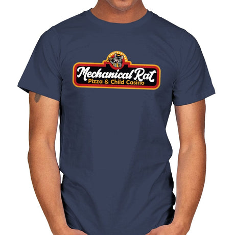 Mechanical Rat Pizza & Child Casino - Best Seller - Mens T-Shirts RIPT Apparel Small / Navy