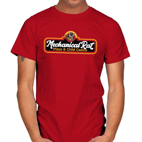 Mechanical Rat Pizza & Child Casino - Best Seller - Mens T-Shirts RIPT Apparel Small / Red