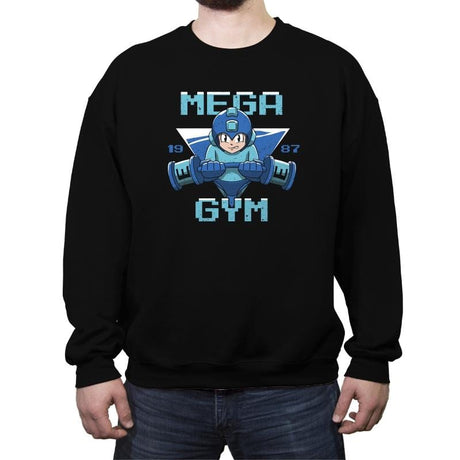 Mega Gym - Crew Neck Sweatshirt Crew Neck Sweatshirt RIPT Apparel Small / Black