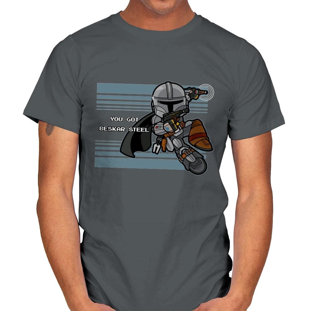 Mega Man-dalorian - Mens T-Shirts RIPT Apparel Small / Charcoal