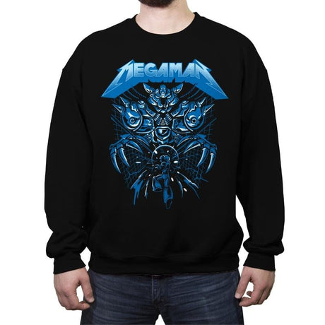 Mega Rockman - Crew Neck Sweatshirt Crew Neck Sweatshirt RIPT Apparel Small / 151515