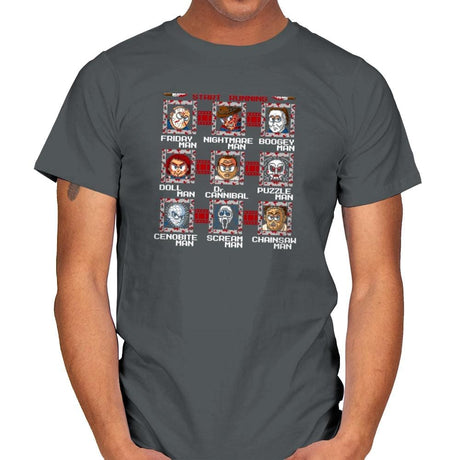 Mega Slashers Exclusive - Dead Pixels - Mens T-Shirts RIPT Apparel Small / Charcoal