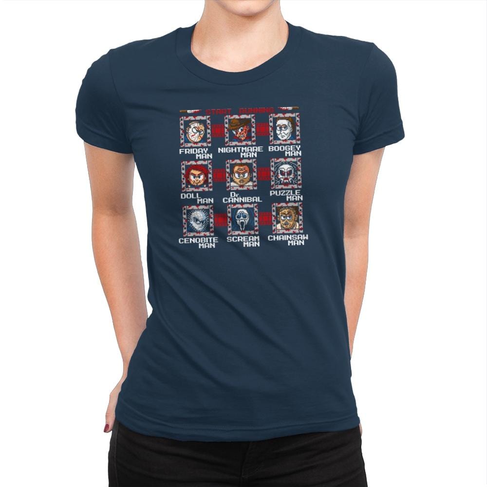 Mega Slashers Exclusive - Dead Pixels - Womens Premium T-Shirts RIPT Apparel Small / Midnight Navy